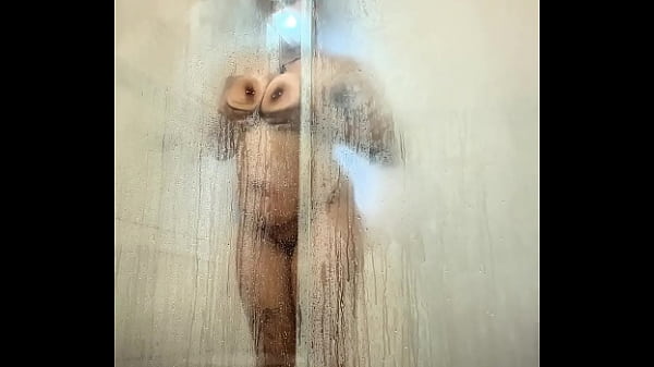 Bbw ebony shower tease showing big ass and big boobs naked 