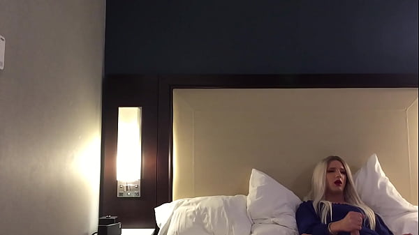 SUPER SEXY Blonde Sissy Removes Chastity Then Jerks Off