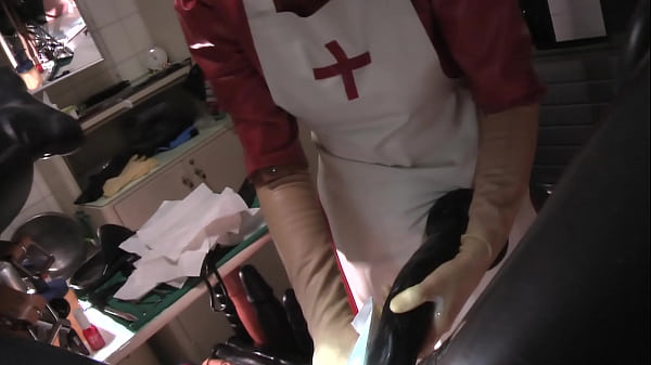Rubbernurse Agnes clinic red nurse dress white_apron black fellatio mask Part 2handjobdeep ass dildo_pegging_cum