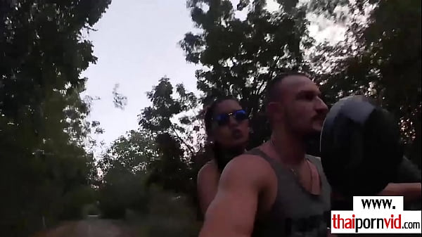 Hot asianeuropean couple have a quick raw fuckoutdoor