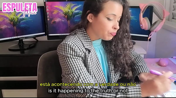 Previa gozando para a chefe punheta guiada 