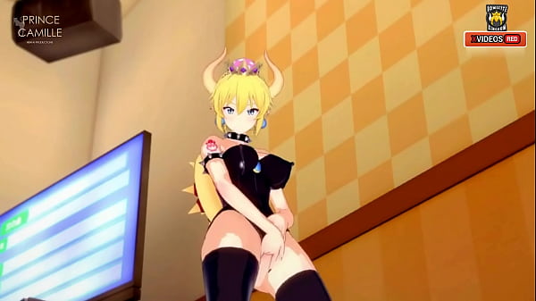 Sexy bowsette touches herself until she cums 