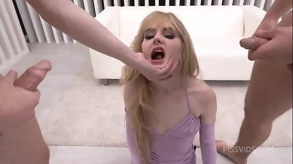 Gangbang slut s triple pussygets filled with huge cocks until she squirts over the_crowd