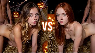 Blonde vs Redhead Halloween fuck AI Interactive