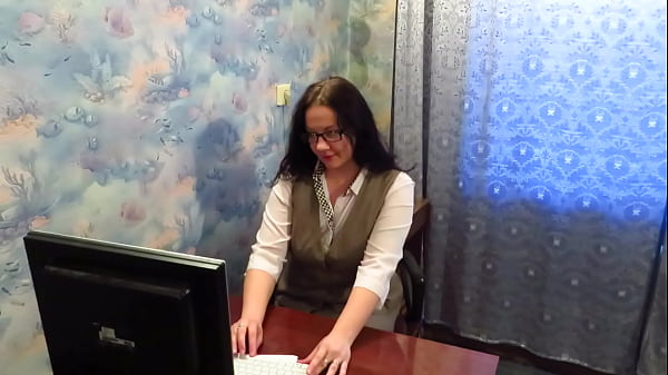 Natural Big Boobs Of A Strict Boss. A Mature Brunette Exposes Her Beautiful Breasts At Work. thumbnail