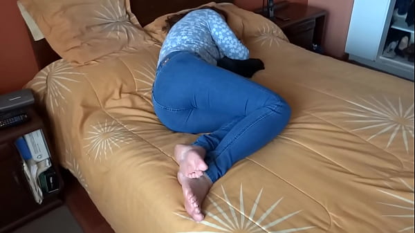 He caresses me_while I_rest andI up excited a_big cumshot on my tits