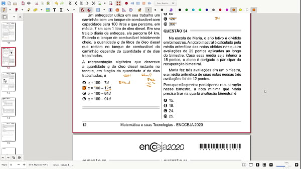 Resolvendo a prova do encceja 