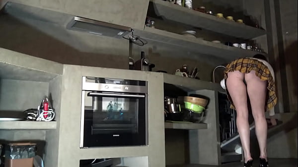 Sexy And Horny Wife In Shortest Skirt Shows Pussy Under Her Panties And Does Also Striptease To Make Her Panty Off To Show Bare Big Ass And Big Boobs thumbnail