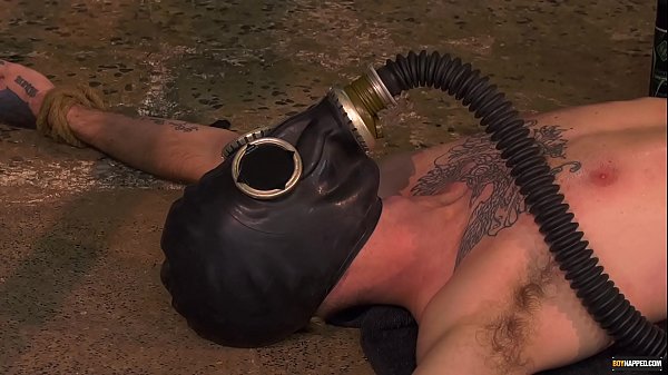Bound twink used by BDSM older master 