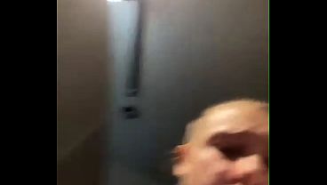 Masturbating and fucking with big dildo in the gym 