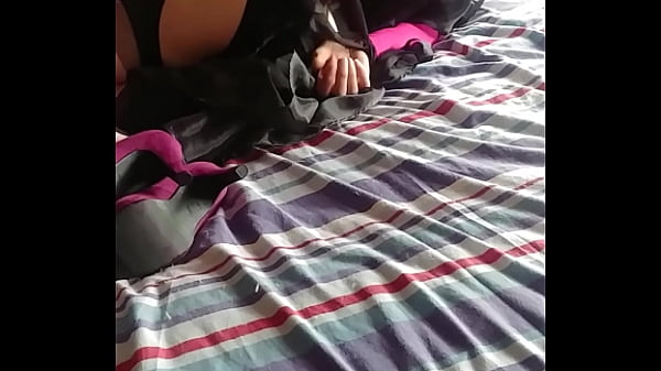 An intruder breaks into her home and ties her up on the bed 