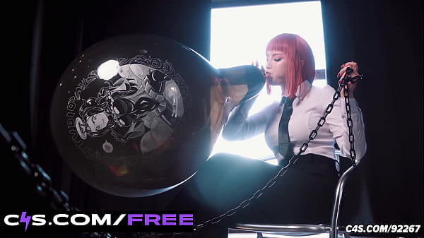 Makima Dominates with Balloon Play_Anime Cosplay Fetish