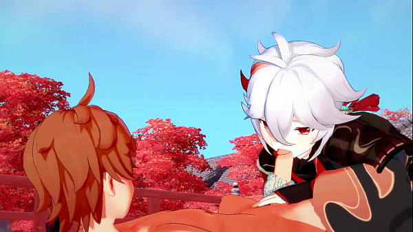 Genshin Impact Yaoi - Kazuha X Tartaglia Sucking With Cum In His Mouth thumbnail