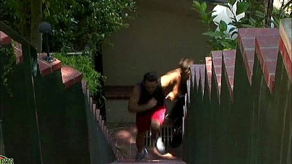 Sexual gay jocks fuck in threesome outdoors 