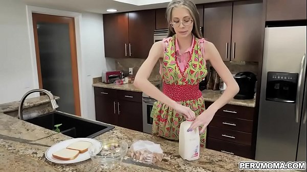 Kyaa chimera slurps stepsons girthy dick and offers up her tight milf pussy