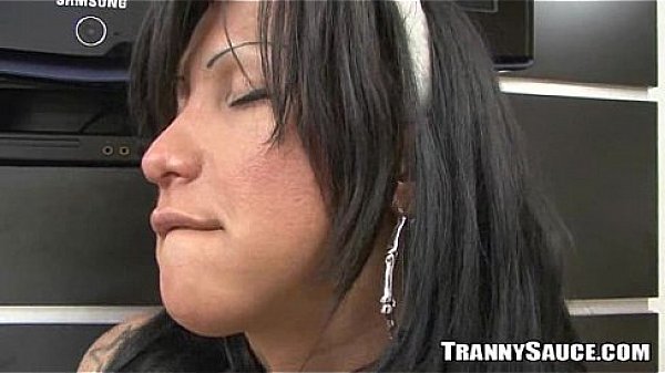 Sexy shemale maid playing with her hard cock 