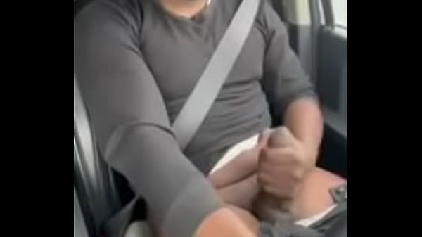 Jerking off while driving cumshot