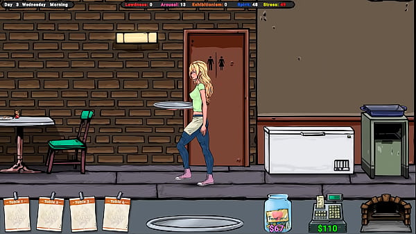 Jenny serves customers at the table but deep down she wants to serve them with her throat