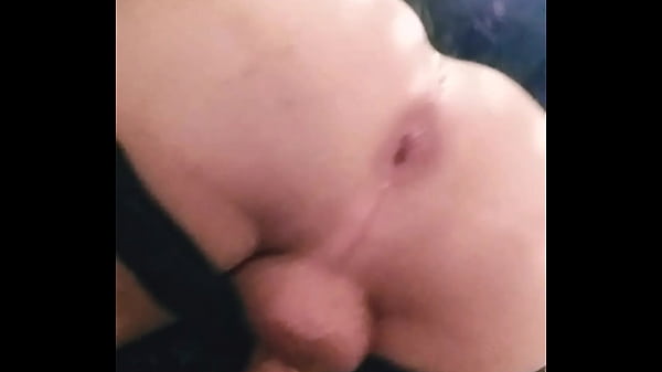 Cross dresser in Fishnets and panties takes_large dildo