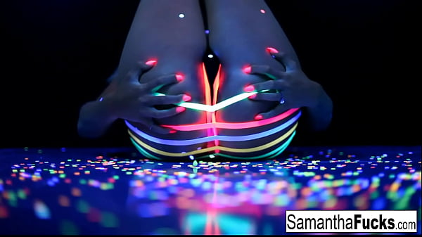 Samantha_Saint gets off in this super hot_black light solo