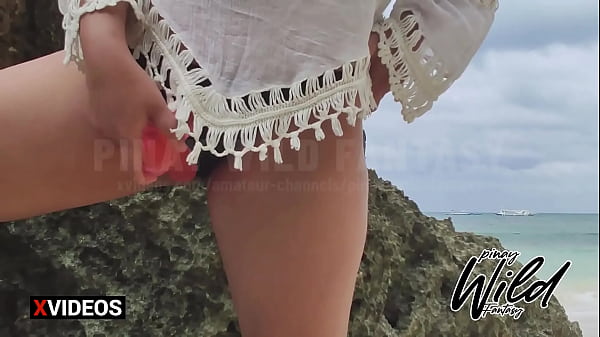 Horny Pinay Teen Masturbates Outdoor and_Played with her Dildo ona Public Beach