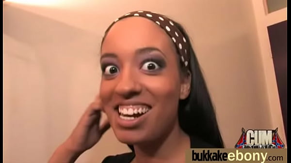 EbonyBabe Sucks Group Of White Guys_1