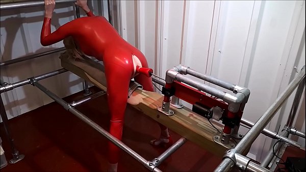 Play MP4 - RachelSexyMaid - 34 - Dungeon Fuckmachine in Red Latex Catsuit