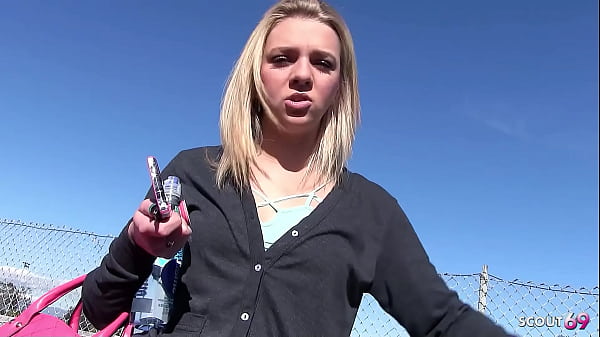 Sweet blonde Girl with Overknee_Socks Pick Up and talk to Fuck and Facial by older Guy