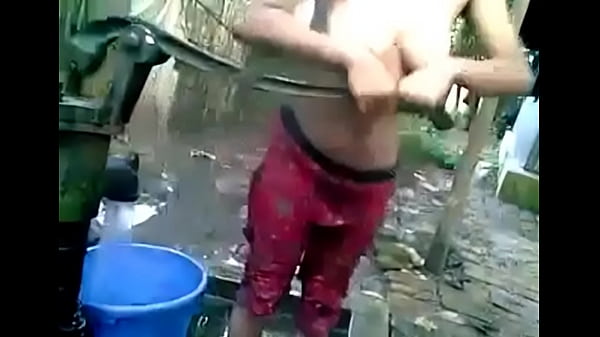 Indian_wife taking shower openly