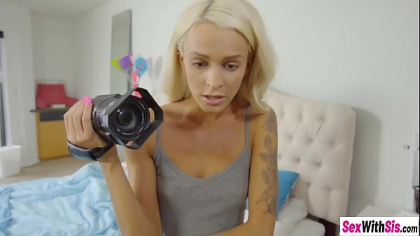 Blonde stepsister EmmaHix gets caught masturbating_and fucked