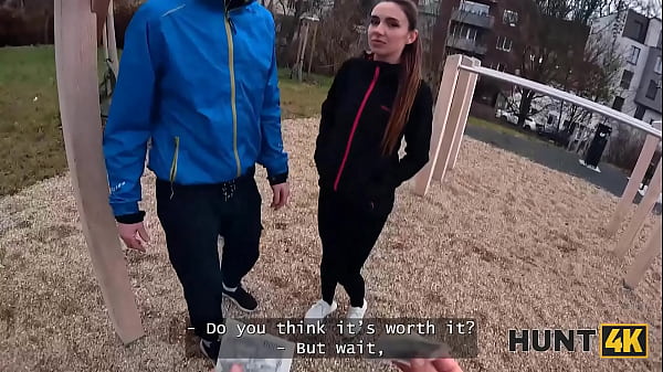 Play MP4 - HUNT4K&period; She ripped her leggings and sucked stranger's cock in front of her BF for new ones