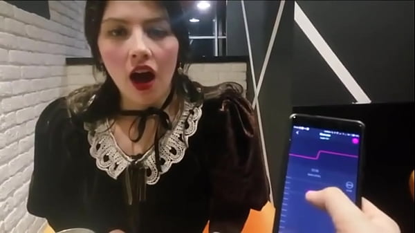 Cute young_girl gets vibrated her pussy at_public place