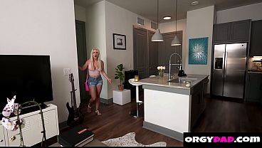 Step Dad's Huge Dick Gets Worshipped By Step Daughter And Stepmom In A Taboo Threesome - Orgydad thumbnail