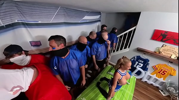 Behind the scenes football gangbang