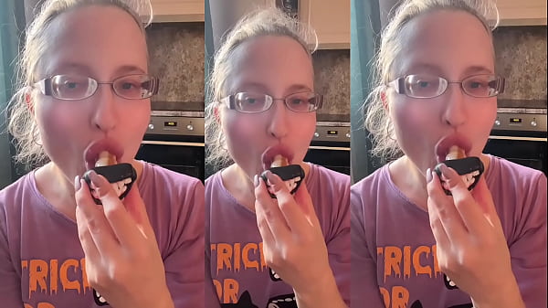 Licking listen in headphones 