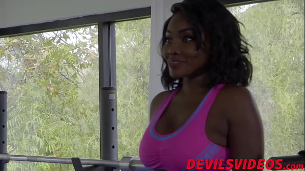 Ebony princess_fucks hard with_her fitness instructor