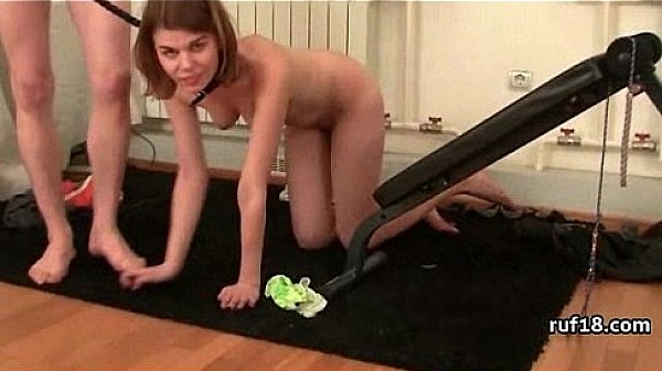 Horny teen enjoys hard cock 