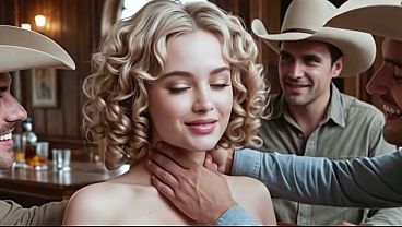 Blonde Western courtesan destroyed by multiple men AI Interactive