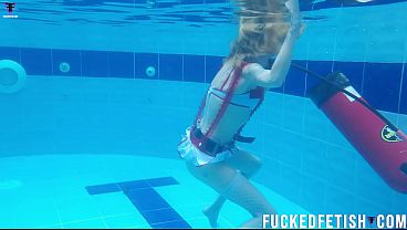 Sexy skinny blonde Wetlook scuba New scene w52 slow 