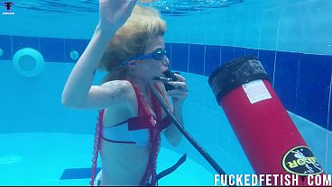 Sexy skinny blonde wetlook scuba new scene w52 slow 