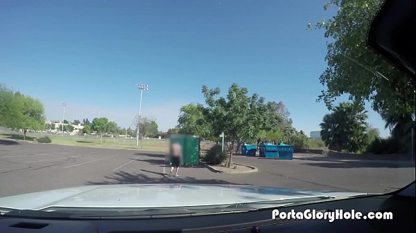 Play MP4 - Hot thick blonde sucks cock in porta potty