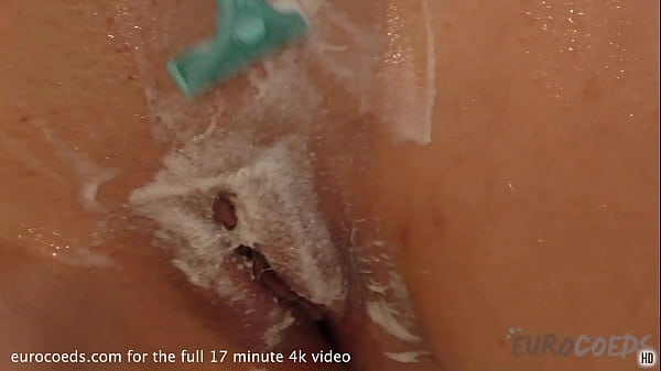 18yo tasha mustache masturbation and pussy shave in theshower