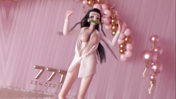 MMD Nezuko dan&ccedil_ando ao som do mc poze anos anos 80s