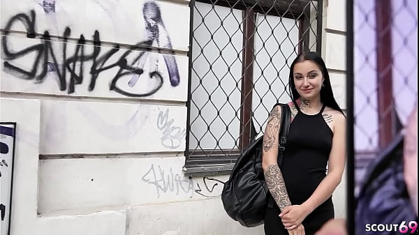 German scout small tits and long legs goth girl seduce to fuck at model job