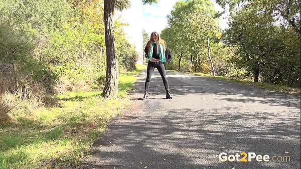 Got2pee Brings Another Desperately Peeing Girl In Hosing The Road - Featuring Big Puddle thumbnail