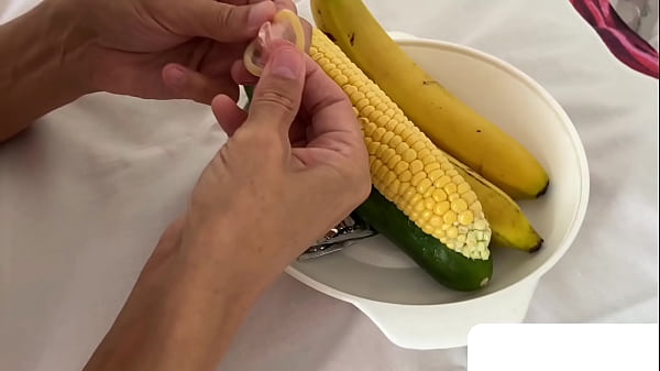 Old lady pussy lingerie masturbation food fetish