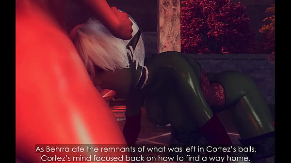 Green goblin rides an adventurer's cock 