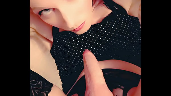 Sissy Emily sucks her tiny dick and swallows cum 