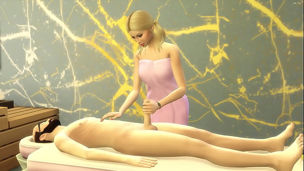 Hot Blonde Stepdaughter Gives Her Stepdad A Massage In Her New Salon - Video thumbnail