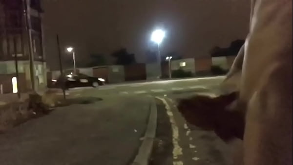 Exibi&ccedil;&atilde;o no meio da rua, masturbando de pau duro na estrada 